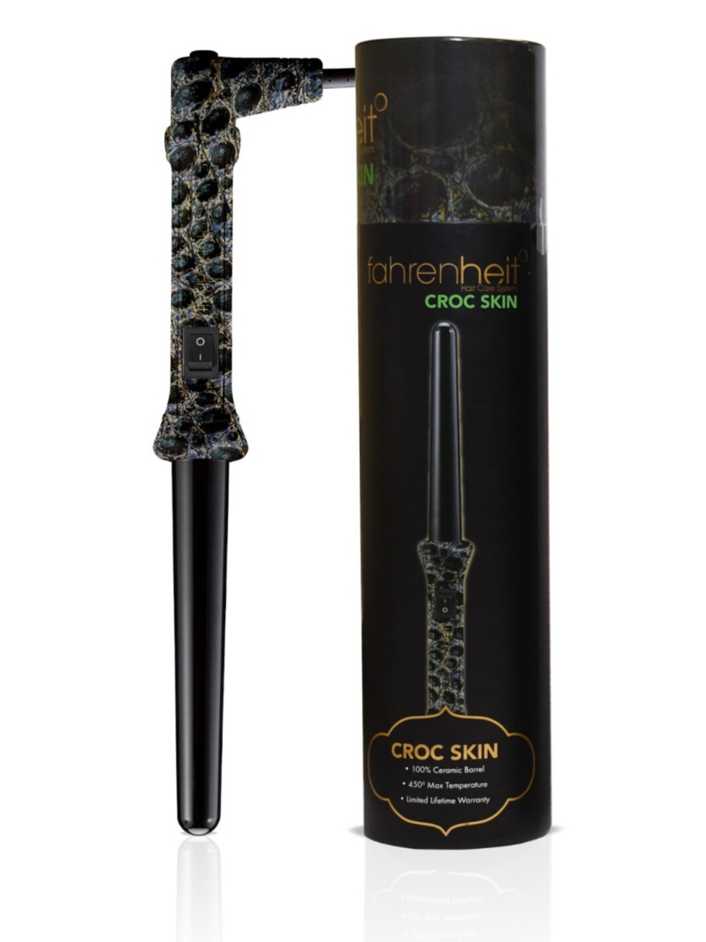 Fahrenheit Croc Skin 1” Graduated Ceramic Curling Wand